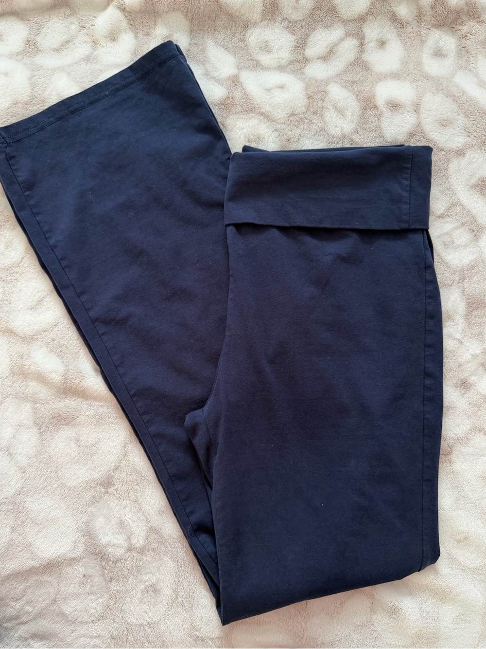 Charlotte Russe Navy Fold-Over Waist Leggings